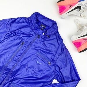 Nike zip up windbreaker blue size S